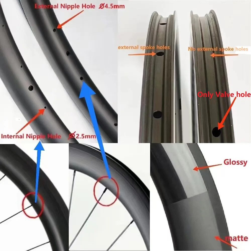 700C Gravel Road Bicycle Carbon Rim Tubeless Hookless Disc Brake 18-28 Holes