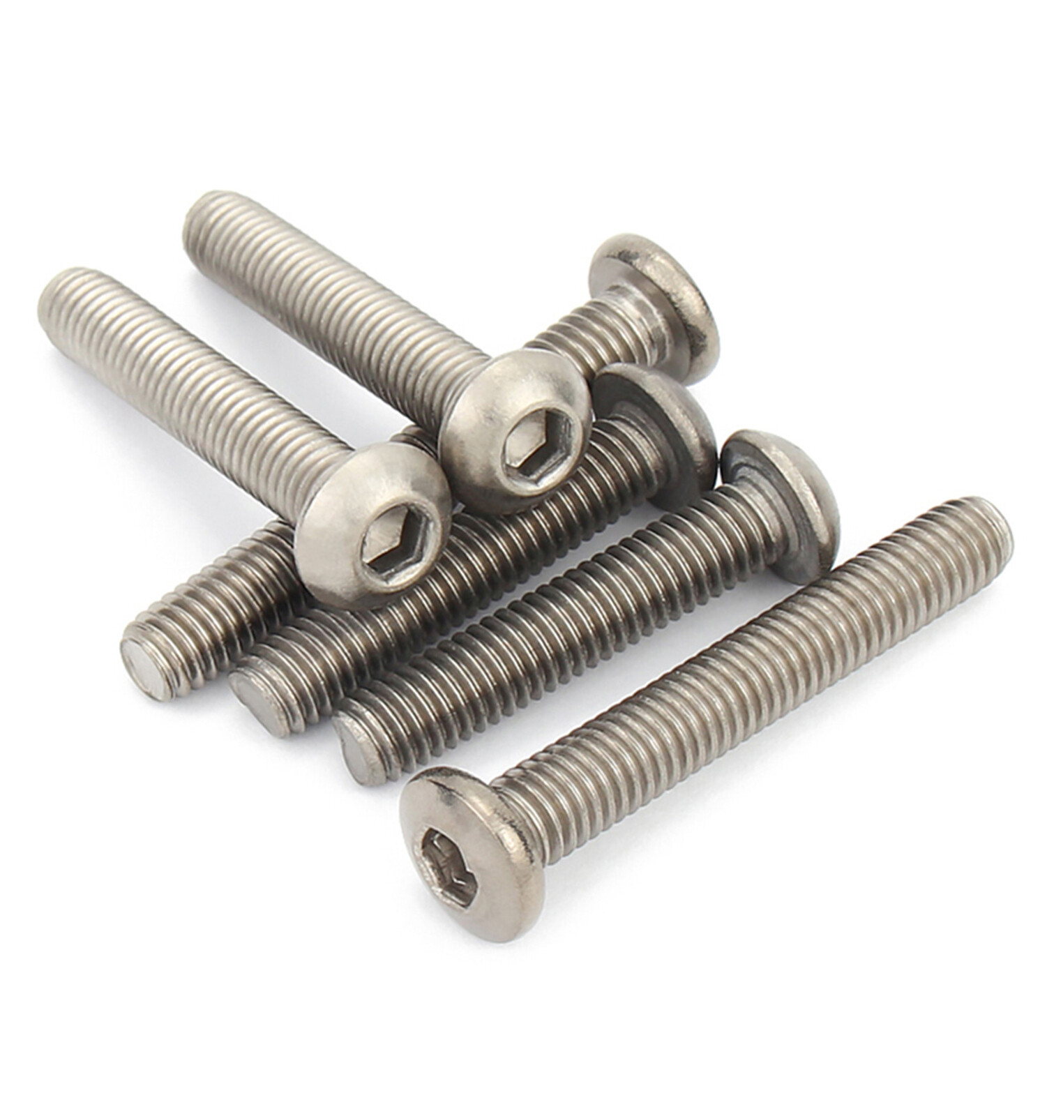 Titanium GR2 ISO7380 Hex Socket Bolts Button Head Screws M2 M2.5 M3 M4 M5 M6