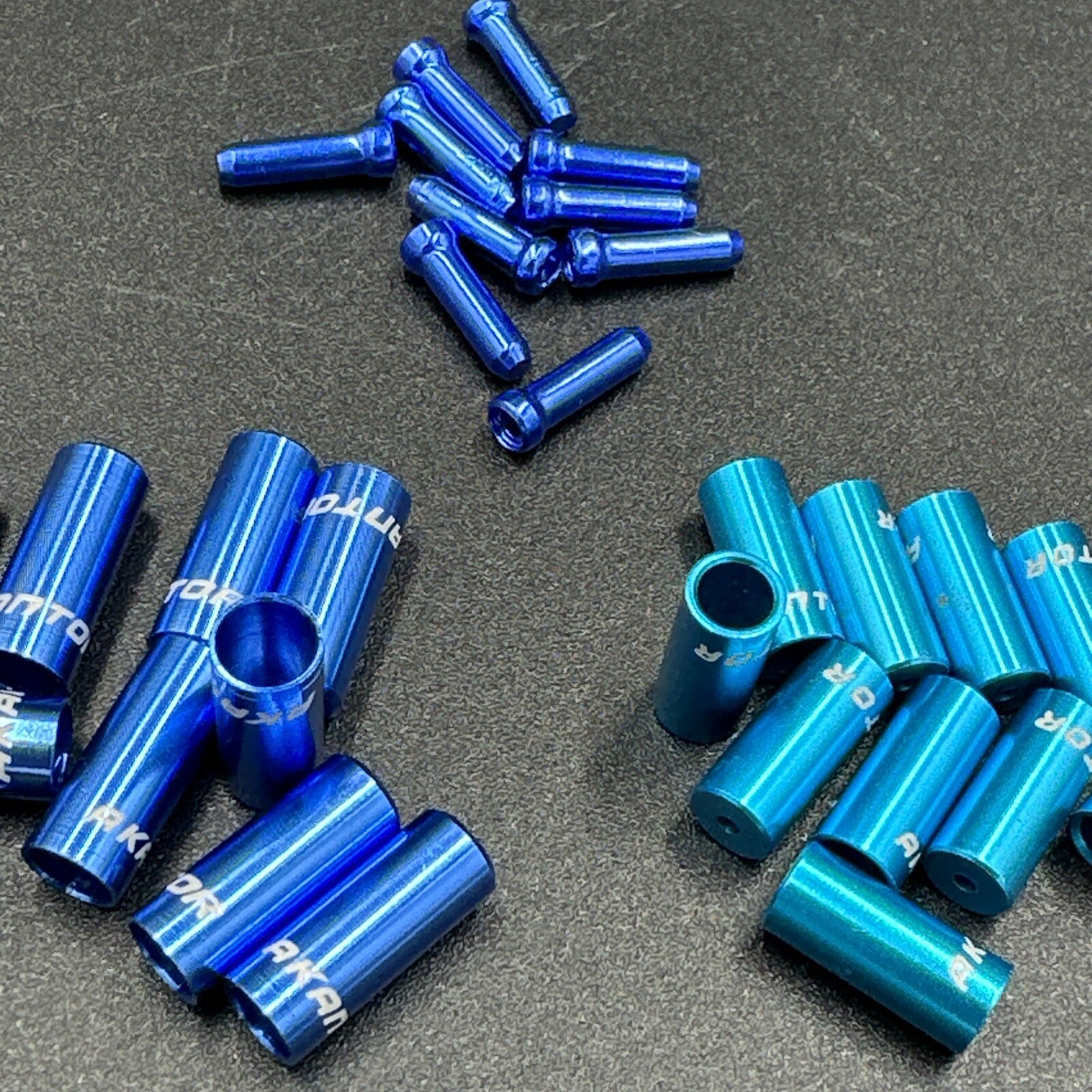 30 Pc End Cap Hop-Up Kit 4mm Shift 5mm Brake Ferrule Cable Housing Blue/Cyan