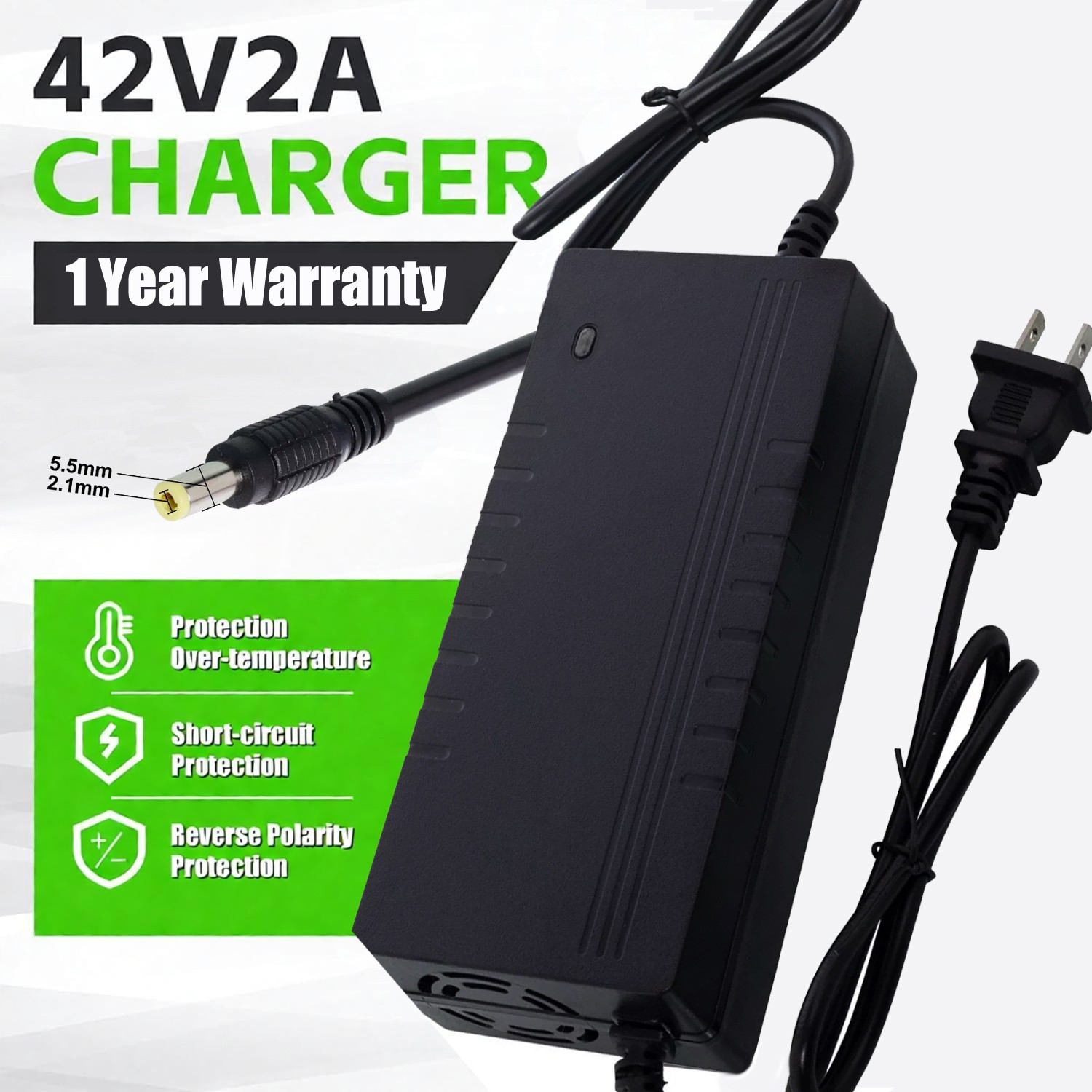 42V 2A/5A Smart Battery Charger 36V Lithium Battery Electric Bicycle Charger