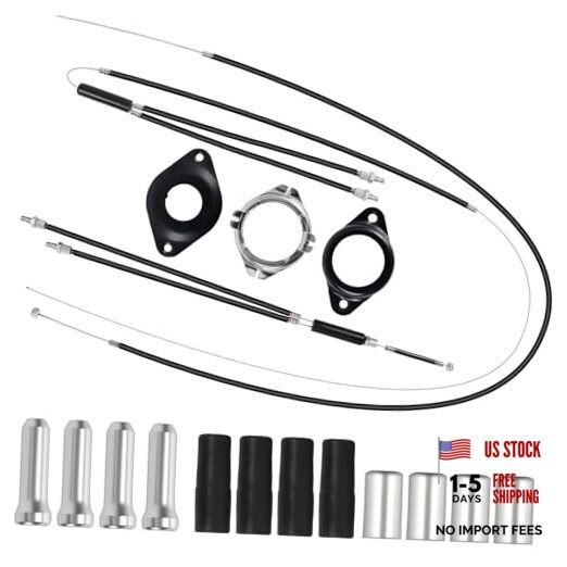 BMX Bike Gyro Brake Cables Front + Rear (Upper + Lower) with Spinner Rotor