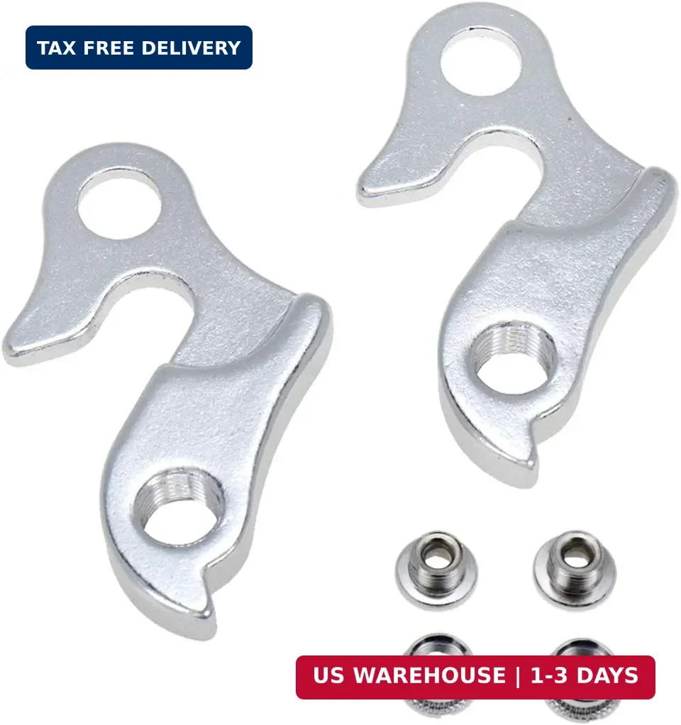 2 Pcs Universal Bicycle Bike Derailleur Hanger Frame Gear Tail Hook, Silver Tone