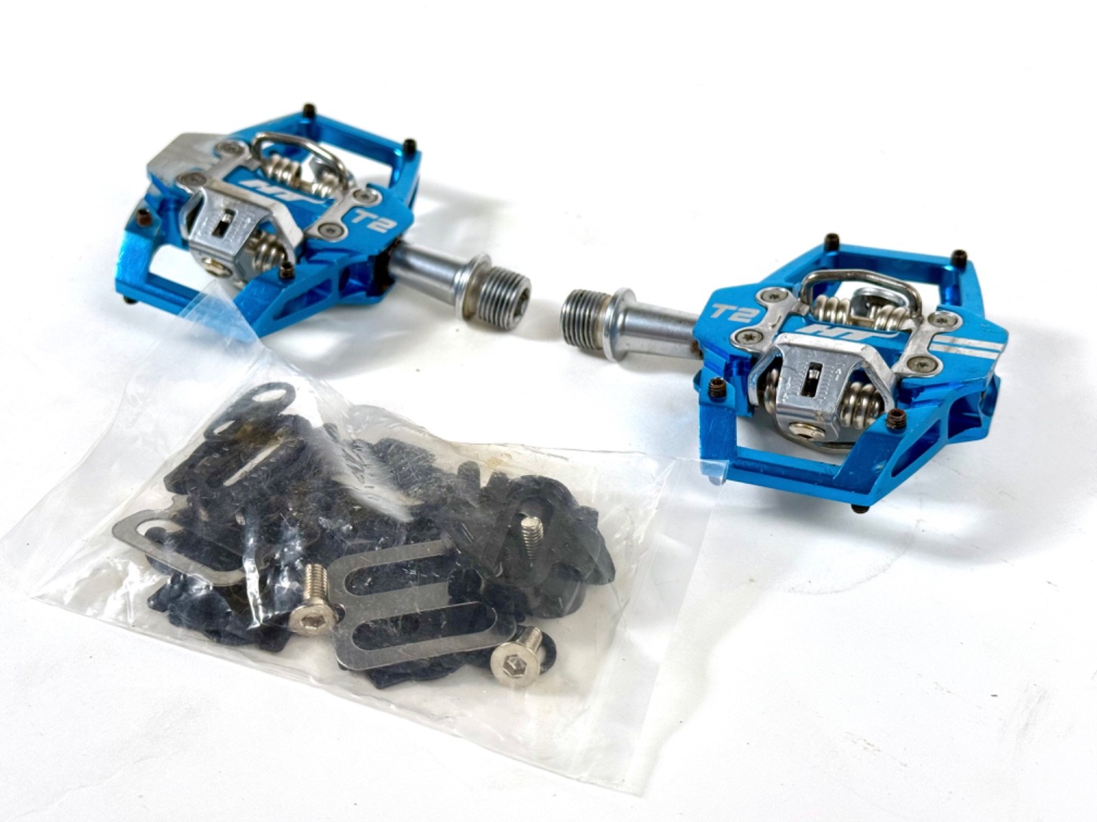 HT Components T2 Enduro Race Mountain Bike CrMo Clipless Pedals + new cleats MTB