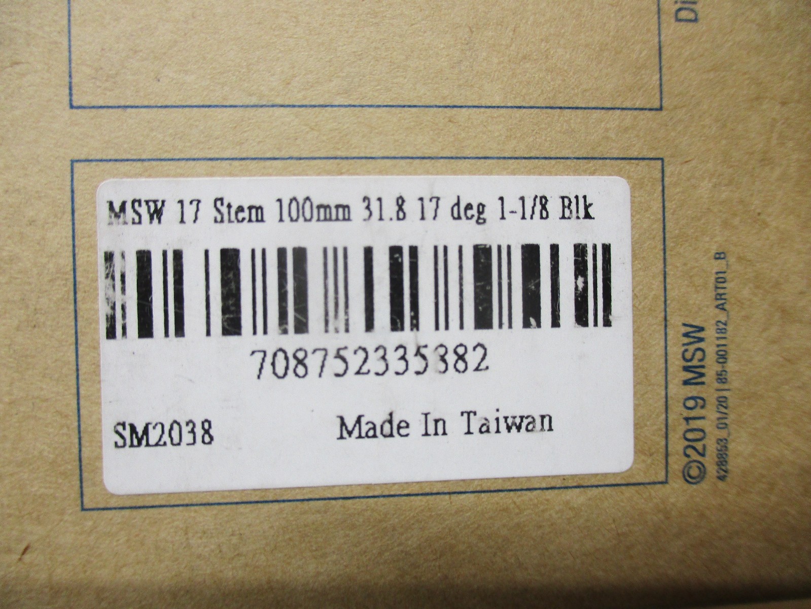 MSW Stem Length 100mm / Clamp 31.8mm / 17 Degree / Steerer 1 1/8 in Black MTB