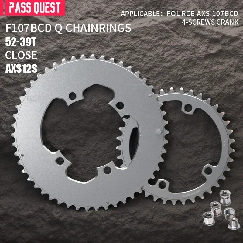 107BCD Double Chainring for 12S Road/Gravel Bike 46-33T 48-35T 50-37T 52-39T