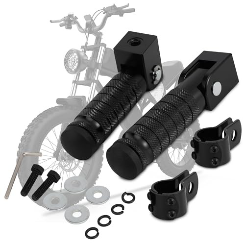Ridstar Q20 Ebike Passenger Foot Pegs – CNC Black – Black