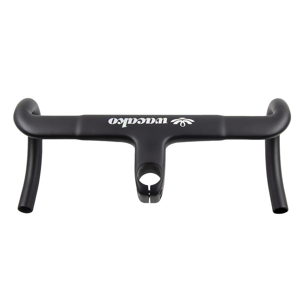 28.6/31.8mm Carbon Handlebar Integrated Road Bike Drop Bar Stem Internal Routing