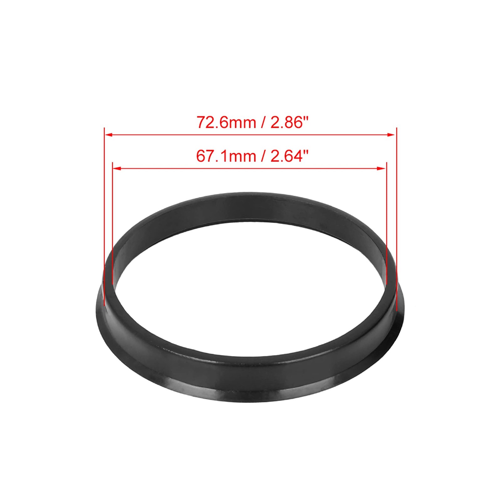 X AUTOHAUX Hub Rings 67.1mm Black