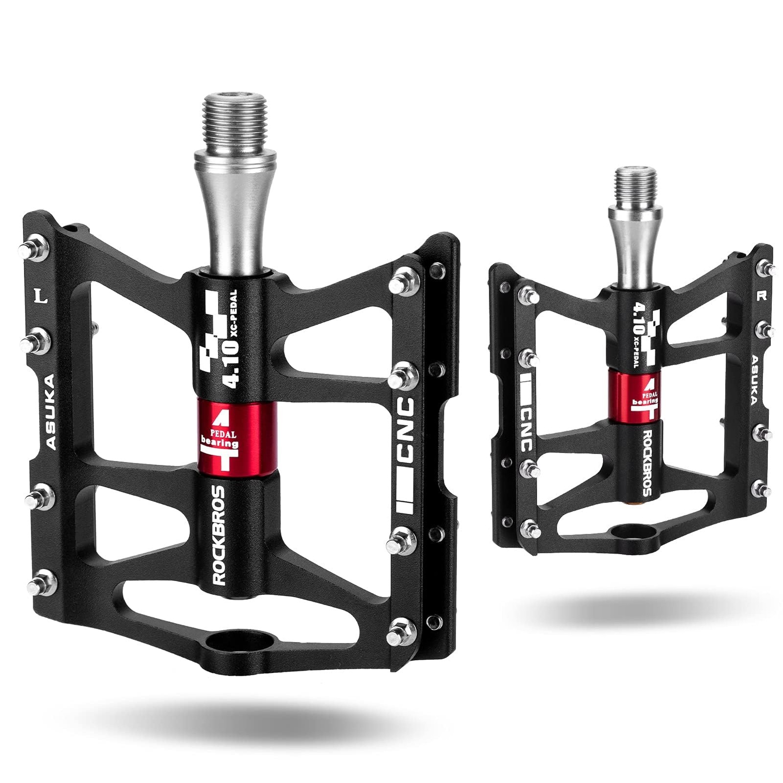 4 Bearings Mountain Bike Pedals MTB Padals Platform Flat Bike Pedals Aluminum…