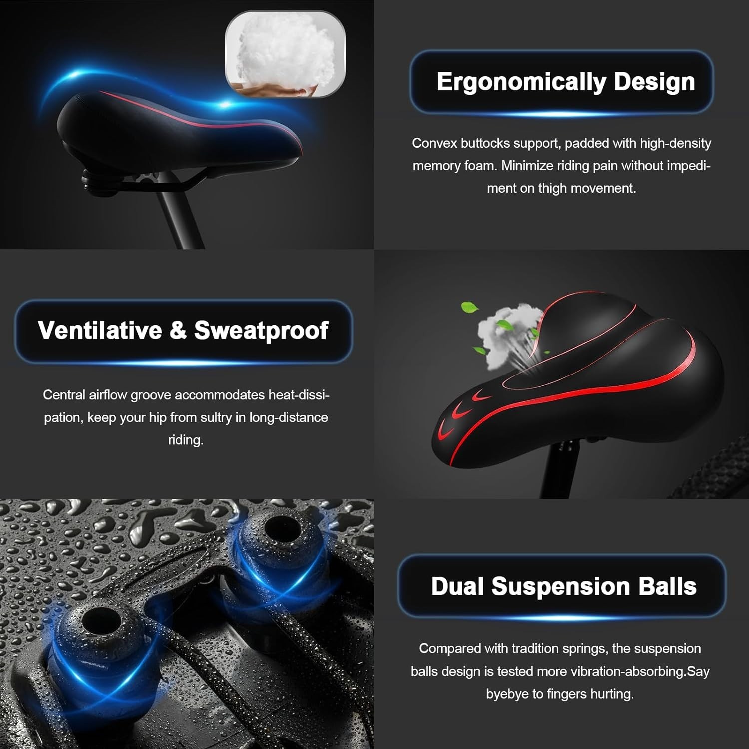 Oversized Bike Seat with Memory Foam