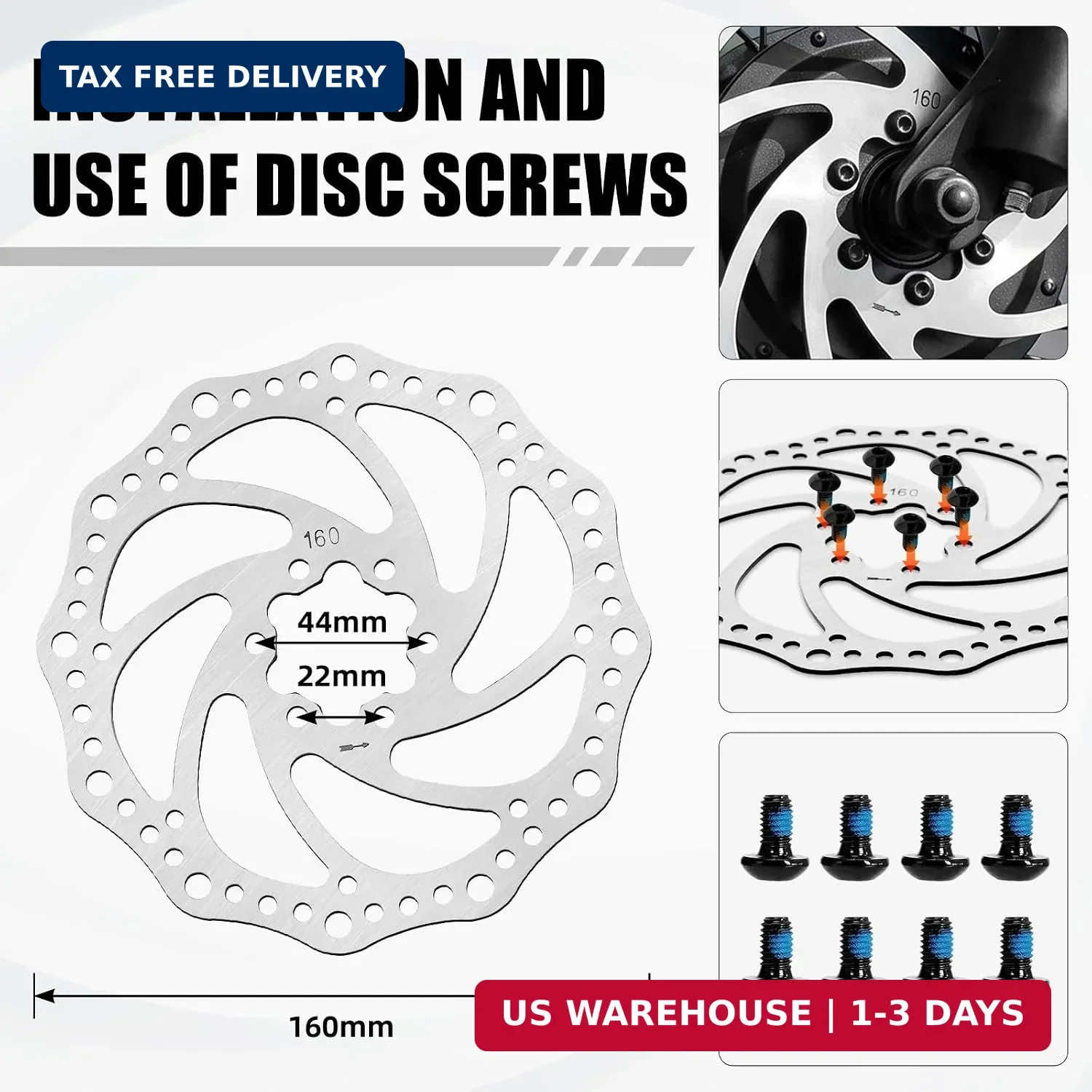 Mechanical Bike Disc Brake Kit,MTB Front & Rear Cable Disc Brake,160mm Roto