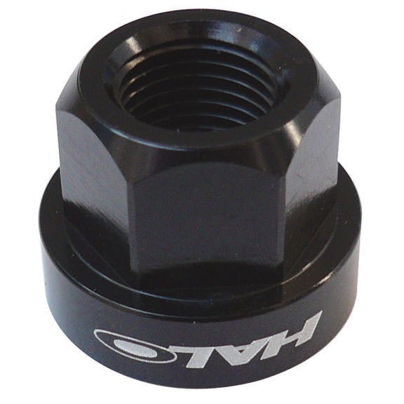 Halo Alloy axle nuts, 10mm black – pair