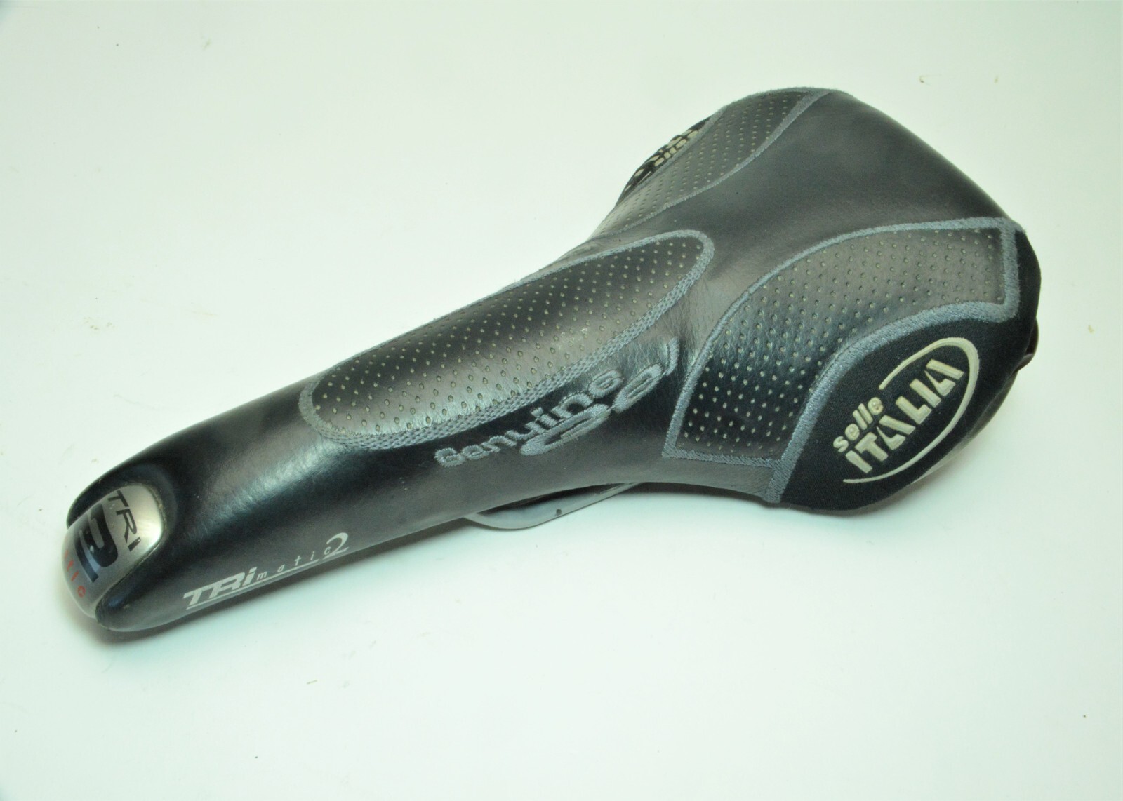 SELLE ITALIA TRI MATIC 2 BICYCLE LEATHER SEAT SADDLE MANGANESE RAILS 270 X 139MM