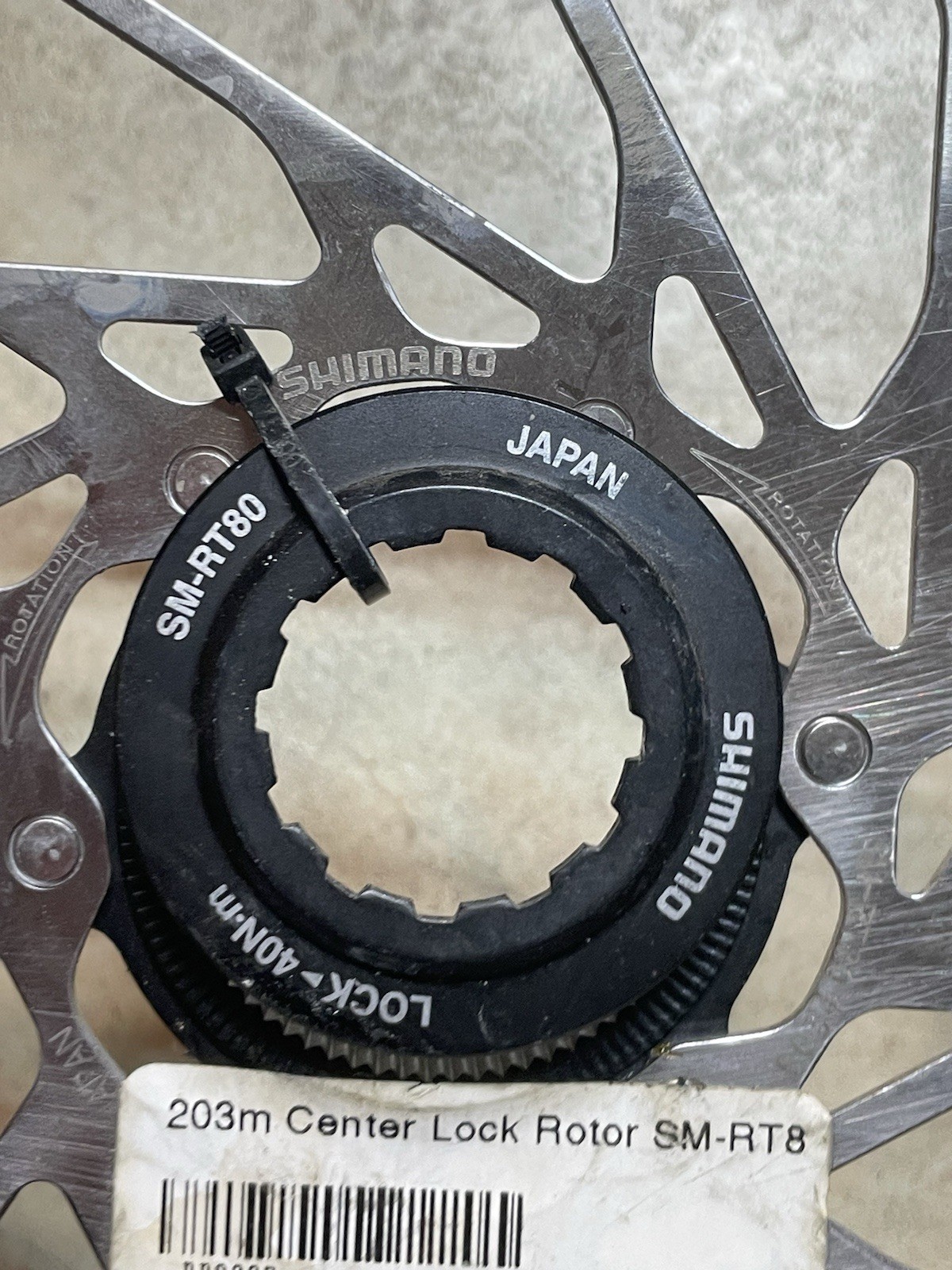 Shimano Disc Center Lock Rotor SM-RT8, 6 Bolt, Silver, 203mm NOS