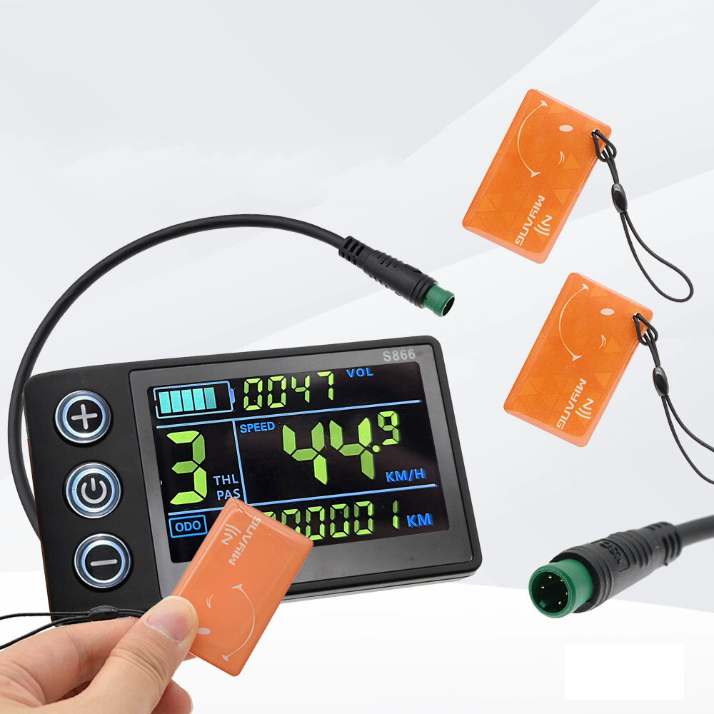 NEW S866 E-Bike LCD Display Meter 24V 36V 48V 60V Control Panel w/ NFC Function