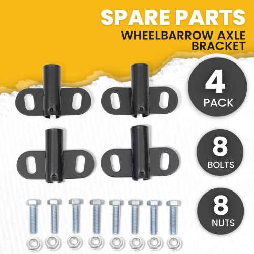 Wheelbarrow Axle Bracket Set (4-Pack) – Compatible with 5/8 Inch Wheelbarrow