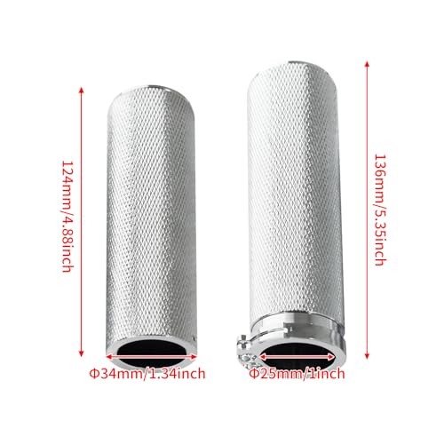 Motorcycle Handlebar Grips for 1″ 25mm Aluminum Universal Fit Chrome – Chrome