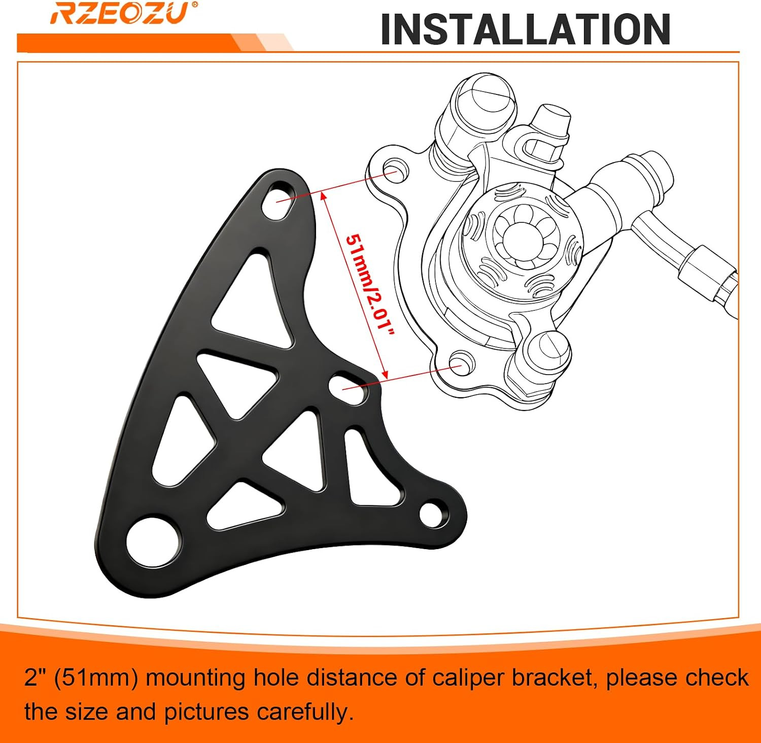 Mini Bike Hydraulic Brake Caliper Bracket Kit Replacement for Monster Mega Mo…
