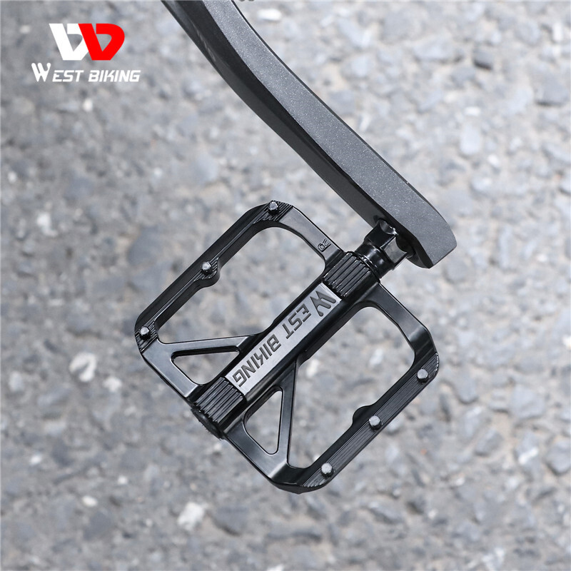 WEST BIKING Ultralight Double DU Bearing Alloy MTB Road Bike Flat Pedals 9/16″