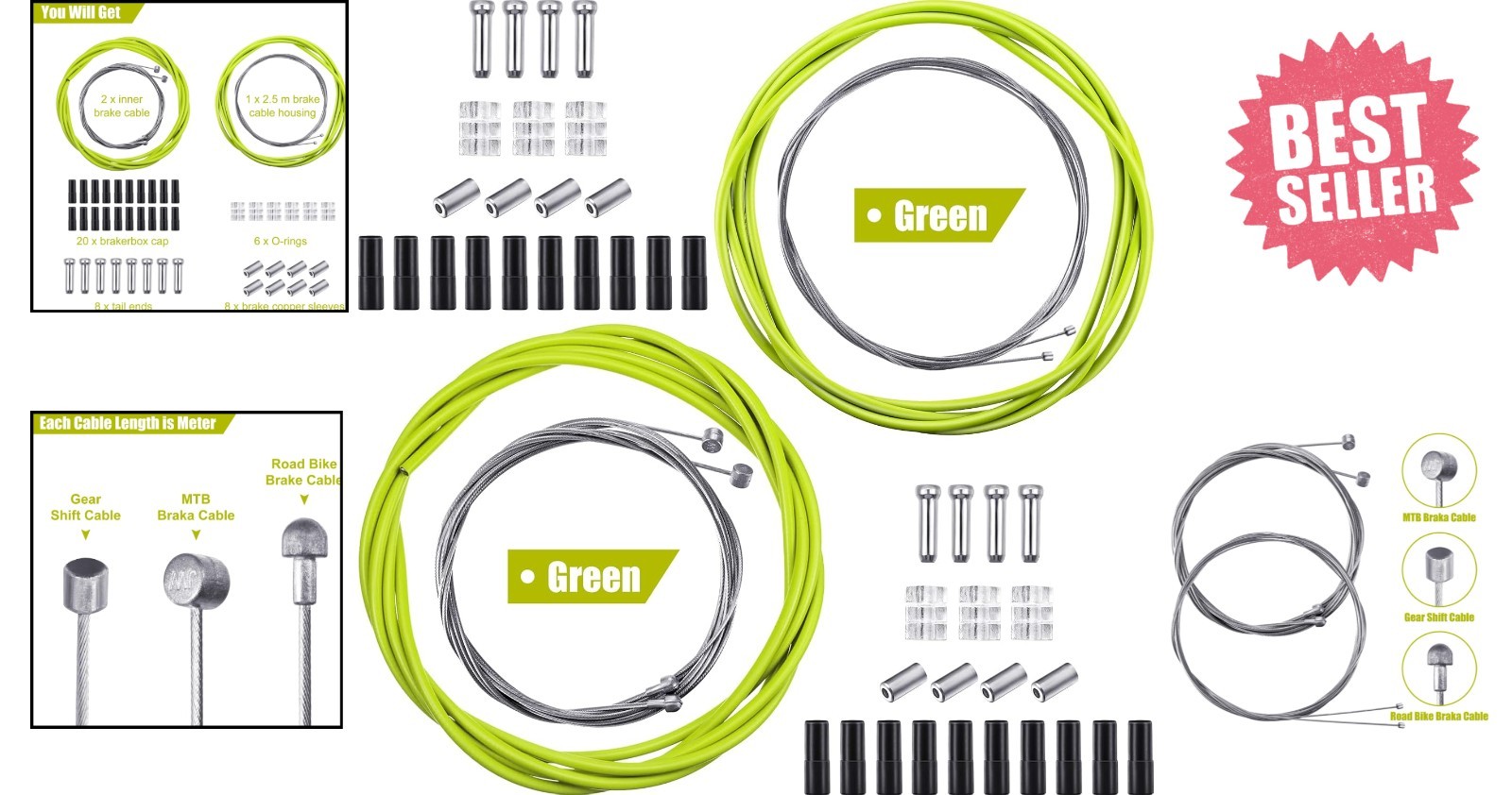 High-Quality 2.5m Brake and Shifter Cable Housing Kit for All Bicycle Types