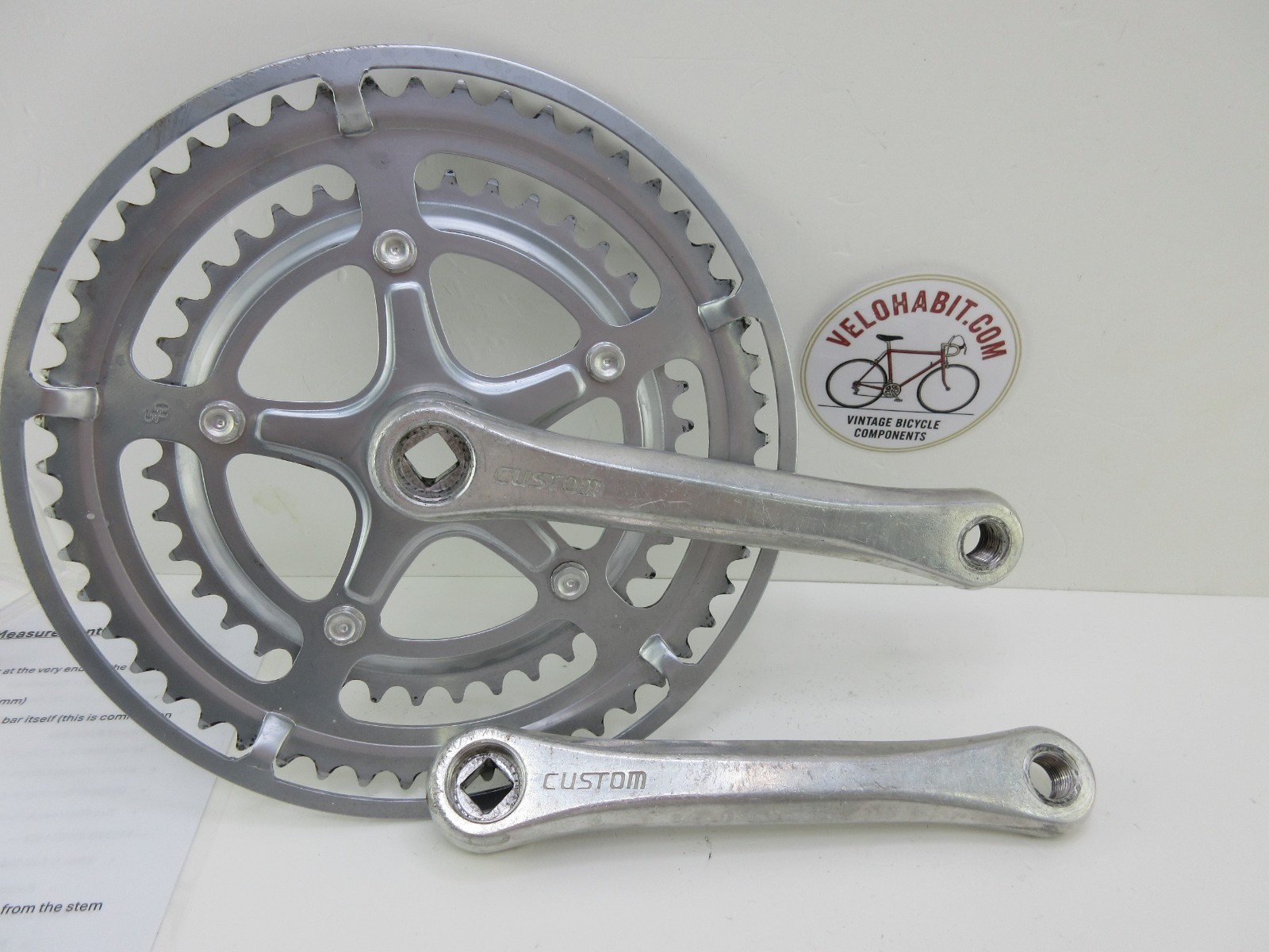 SR Suntour Custom Vintage Bicycle Crankset 170mm 40/52T Double Chainring Silver