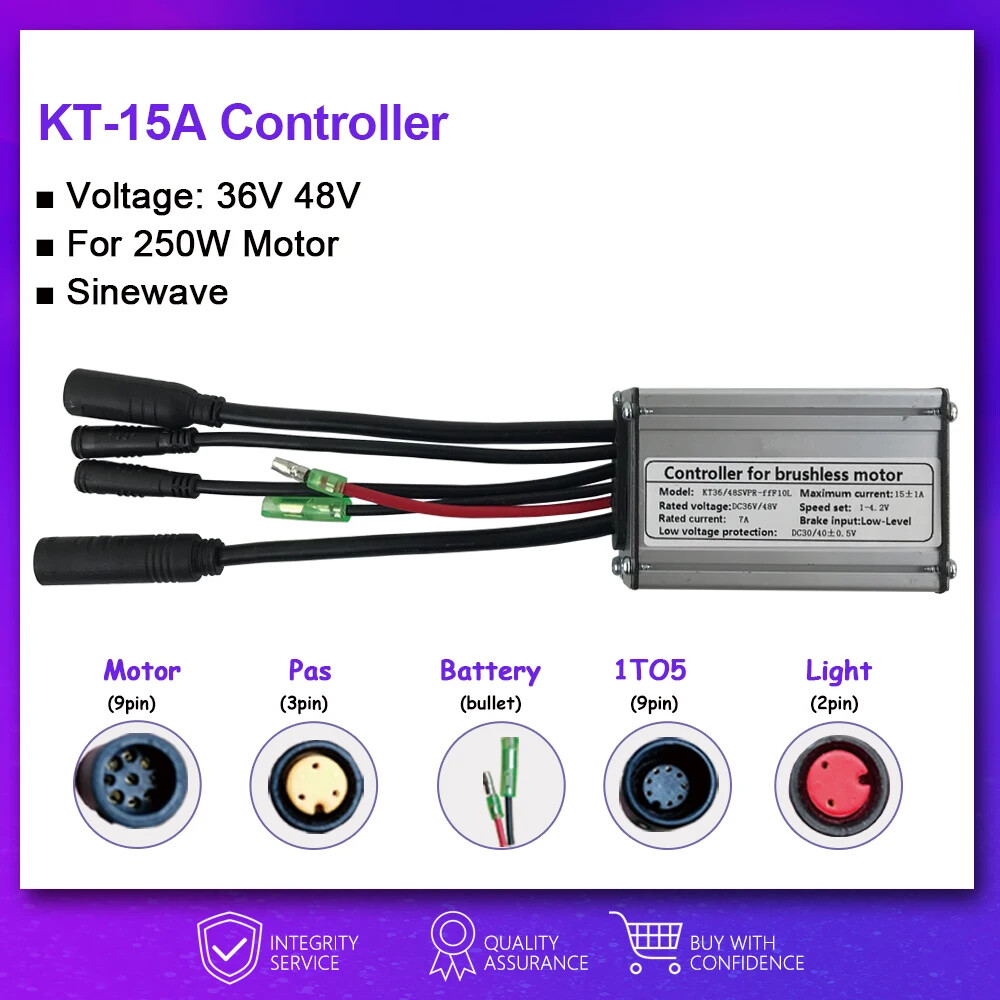 Brushless Motor Controller for E-bike 15A-50A 250W-3000W Wheel Motor Controller