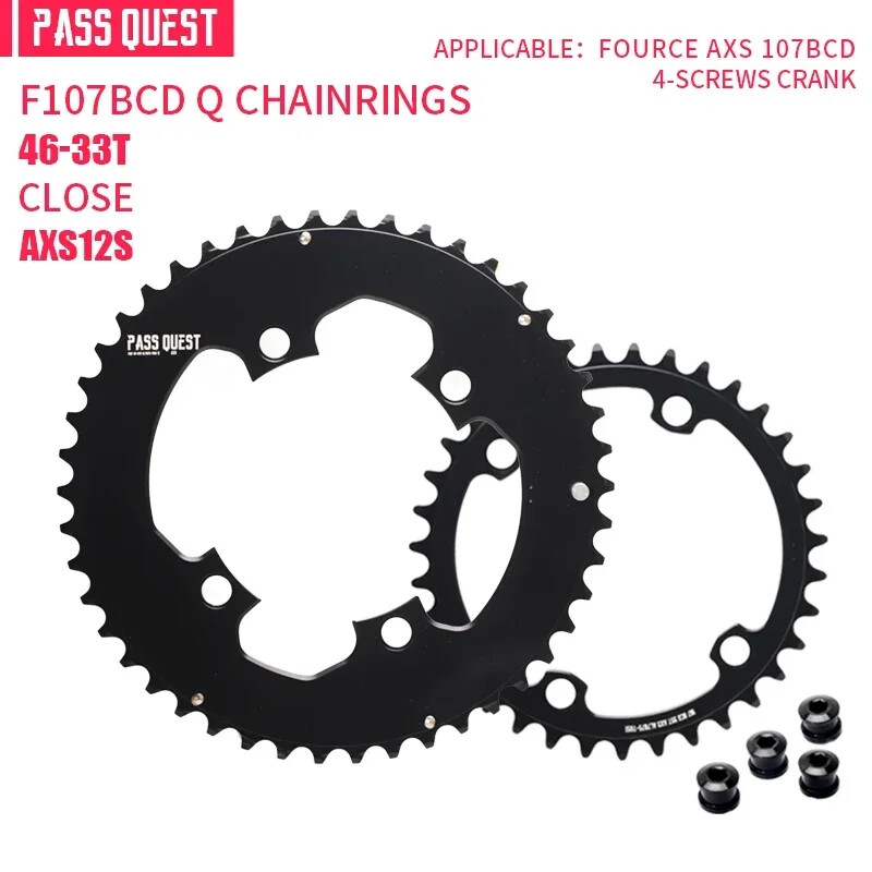 107BCD Road/Gravel Bike Double Chainring 46-33T 48-35T 50-37T 52-39T 12 Speed