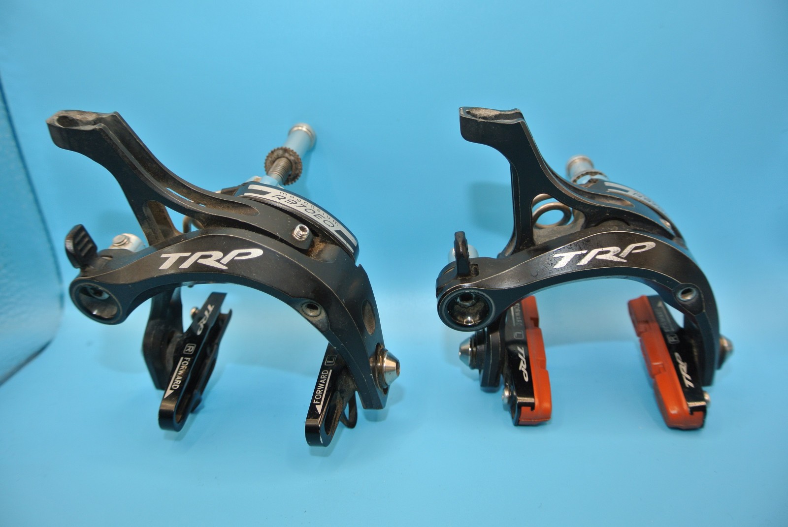 TRP R970SL BRAKES Front & Rear Calipers Rim Brakes 235g Blk Magnesium Excellent
