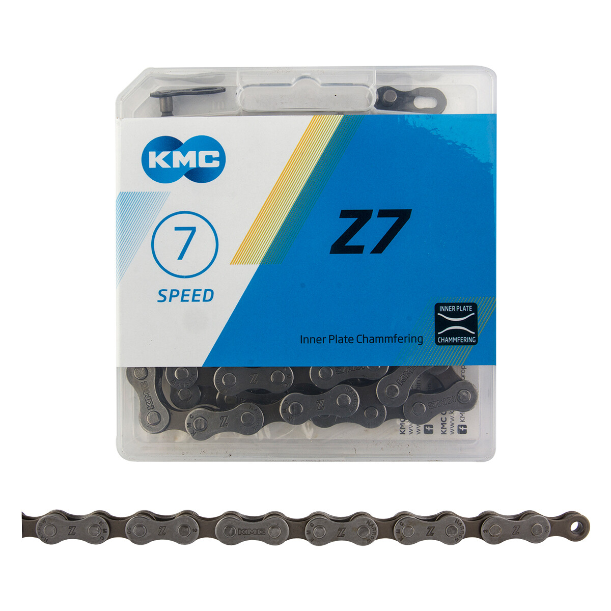 KMC Z7 6/7-Speed Bicycle Chain 116L 1/2″ x 3/32″