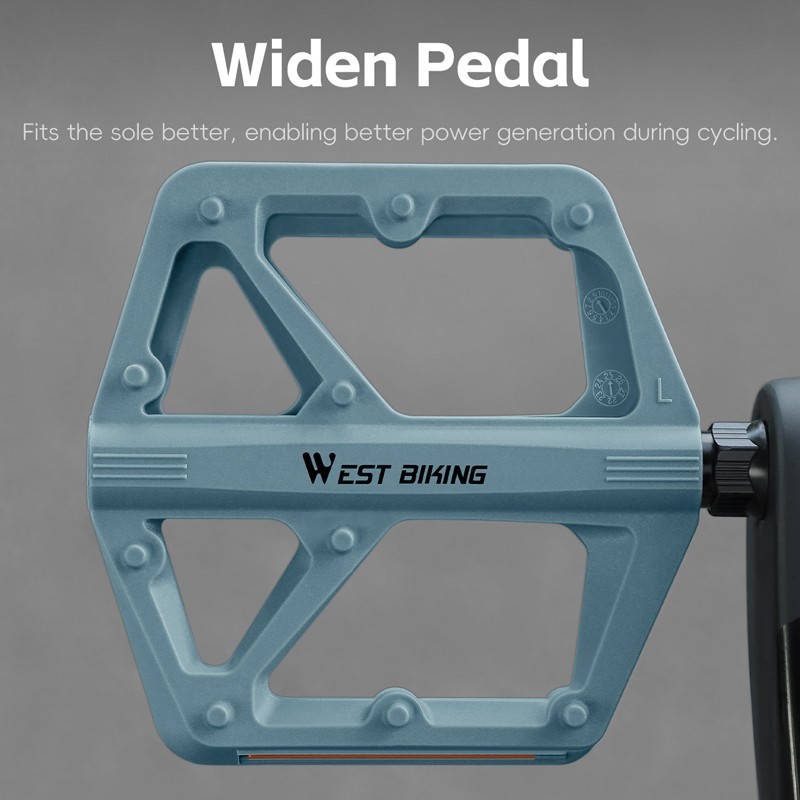 WEST BIKING Nylon Bicycle Pedals DU Sealed Bearing 9/16″ Bike Flat Pedals A Pair