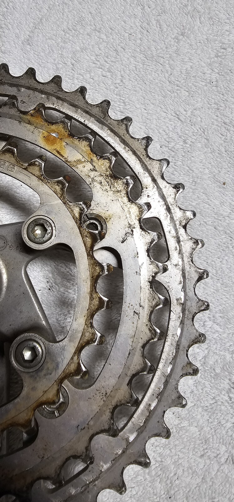 Vintage Sakae CR Turbine Crankset Triple 28-39-48 Mountain Touring Crank