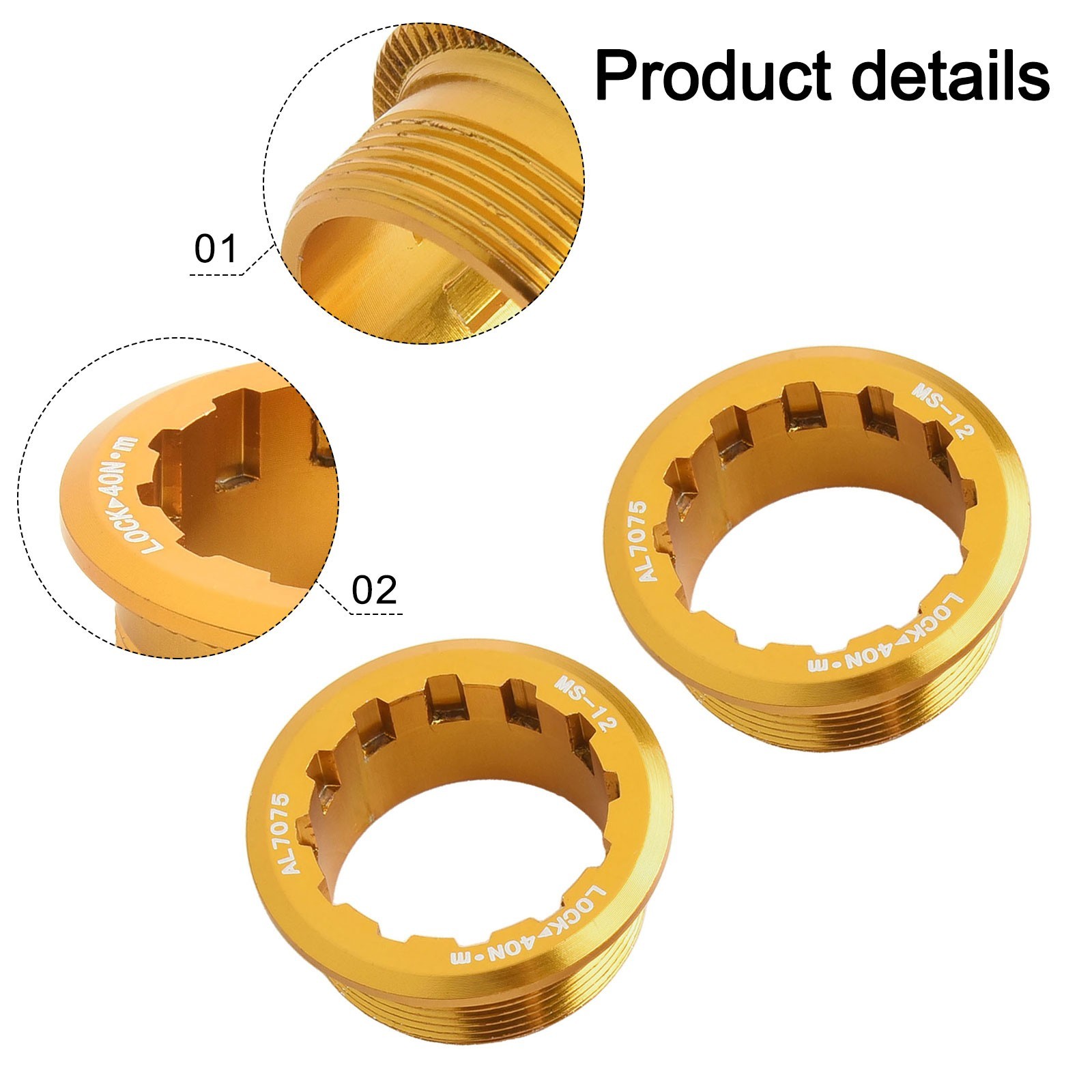 CNC Aluminum Alloy Bike Cassette Lockrings for MicroSpline Compatibility