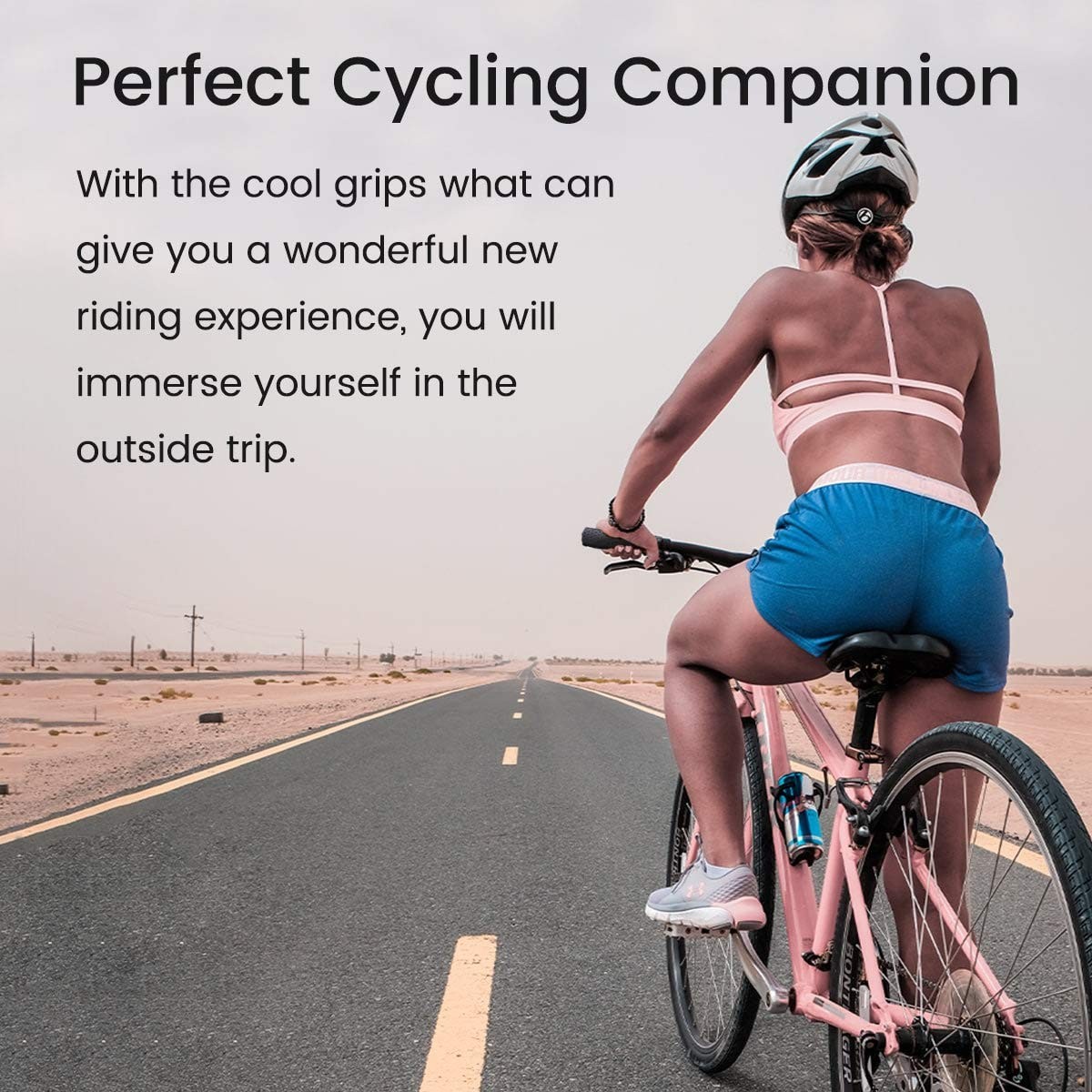 PRUNUS Bike Handlebar Grips, Rubber Ergonomic Antislip uaual, 90MM+130MM