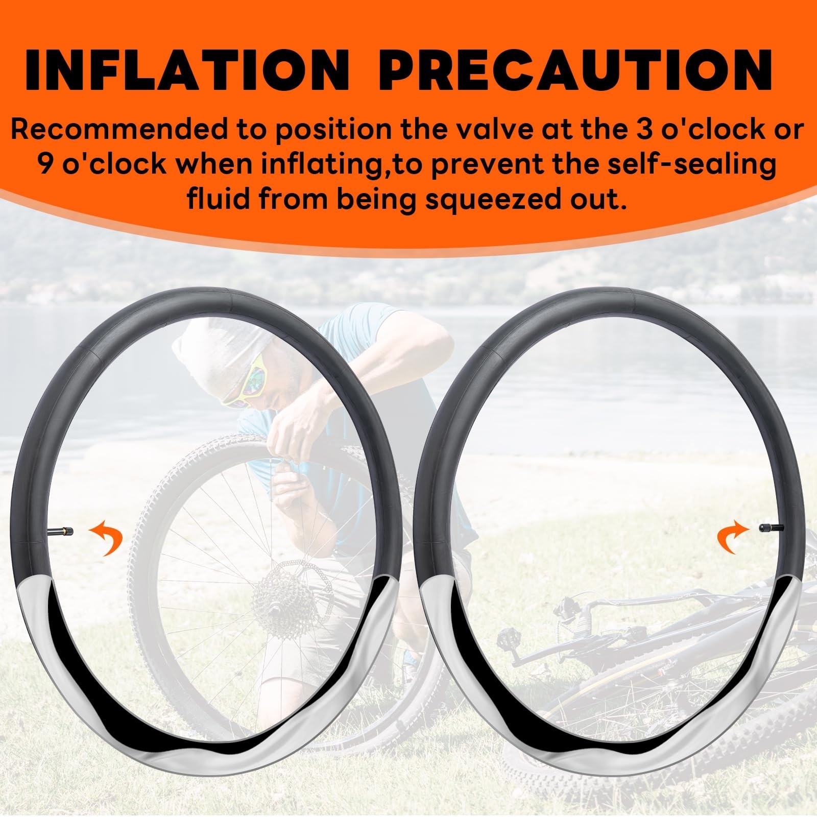 2-PCS 28″/29″ Self Sealing Bike Tubes AV32mm 29×2.125/2.2/2.25/2.3/2.35/2.4 S…