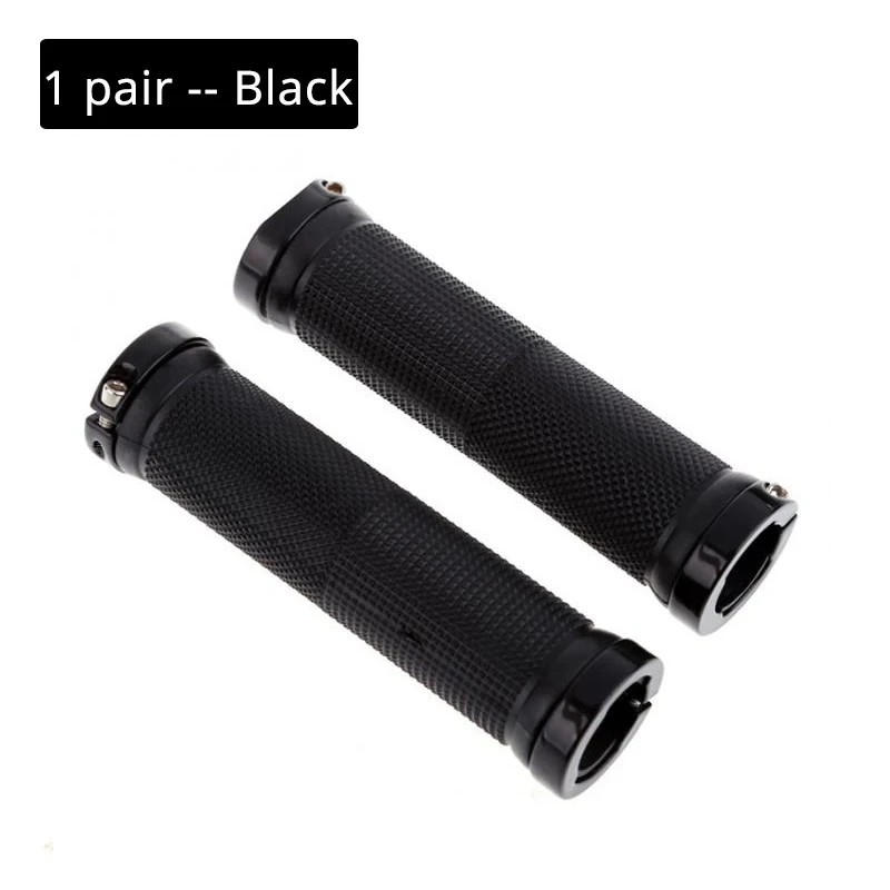 Bicycle Lock-On Grips Cycling Rubber Dual Lock Bike Road MTB Gravel Mountain