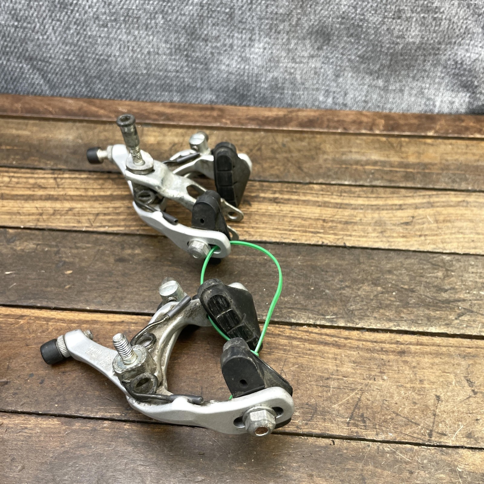 Vintage Dia-Compe BRS Edge Caliper Brake Set Silver Road Bike F/R Pair Side Pull
