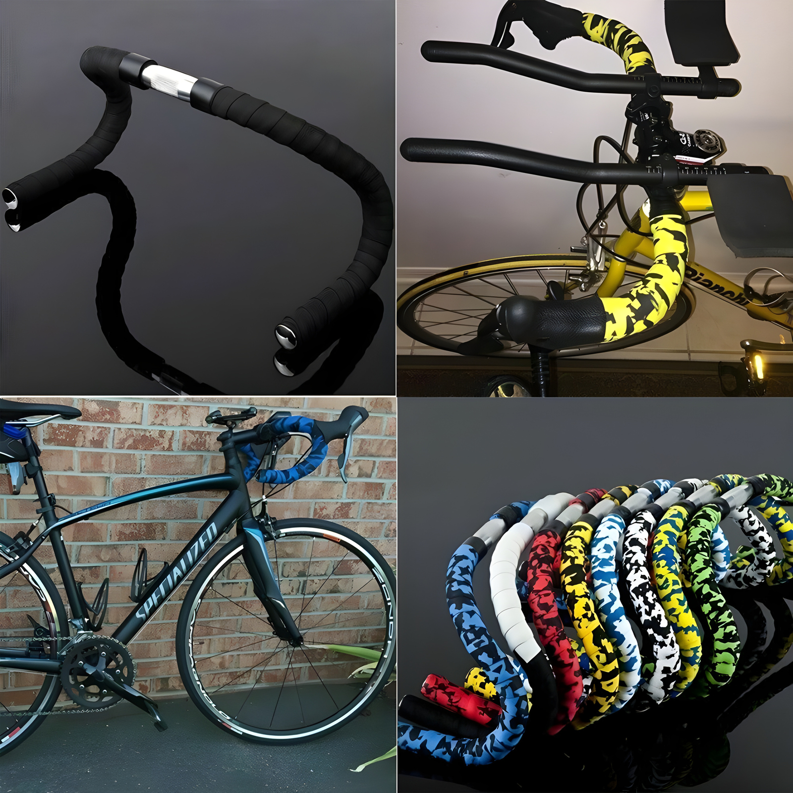 2pcs Bicycle Handlebar Tape Rubber Handle Bar Grip Wrap Cycling Road Bike