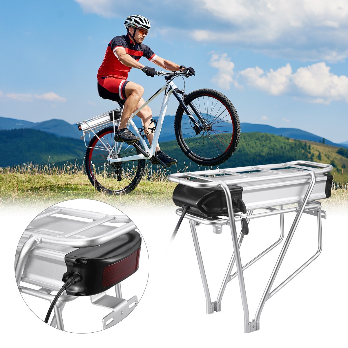Ebike Battery 36V 20ah Rear Rack Battery Electric Bike Lithium Ion Battery Pack