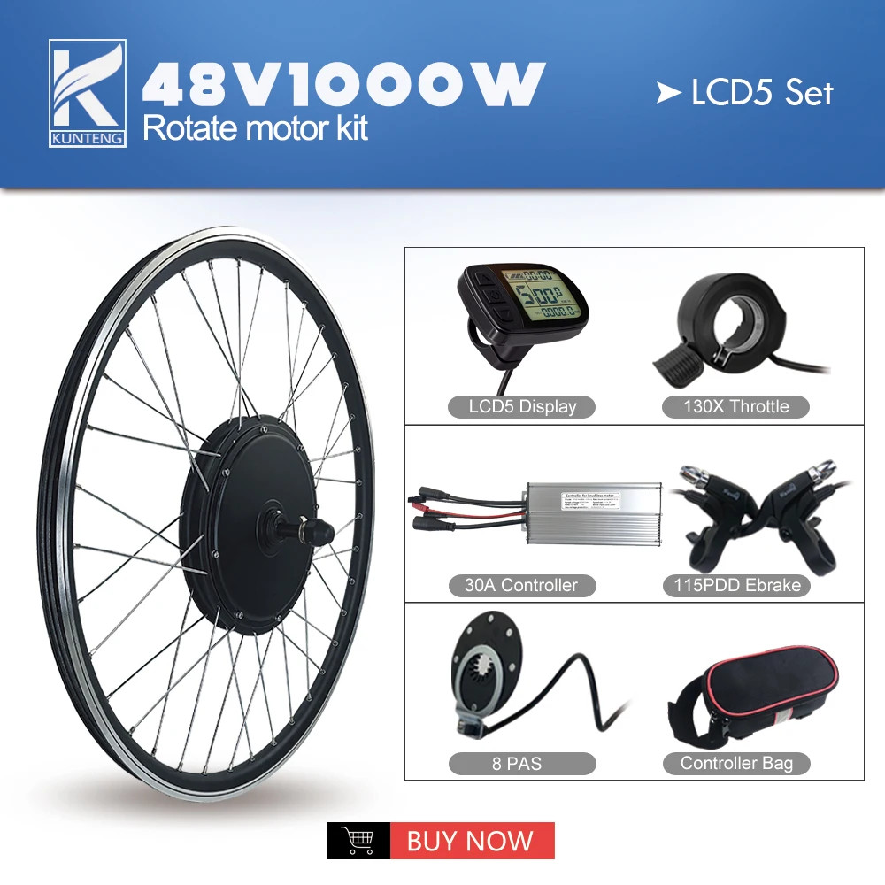 Electric Bicycle Conversion Kit 48V 1000W Rear Rotate Hub Motor Wheel