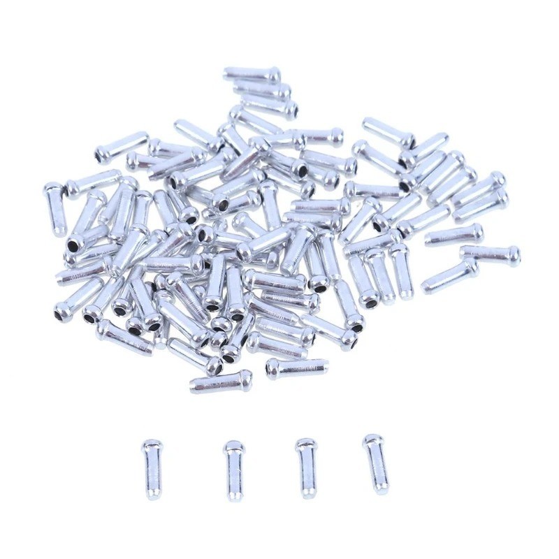 New 50 Pcs Aluminum Bike Bicycle Shifter Brake Cable Tips Caps Ends Crimps