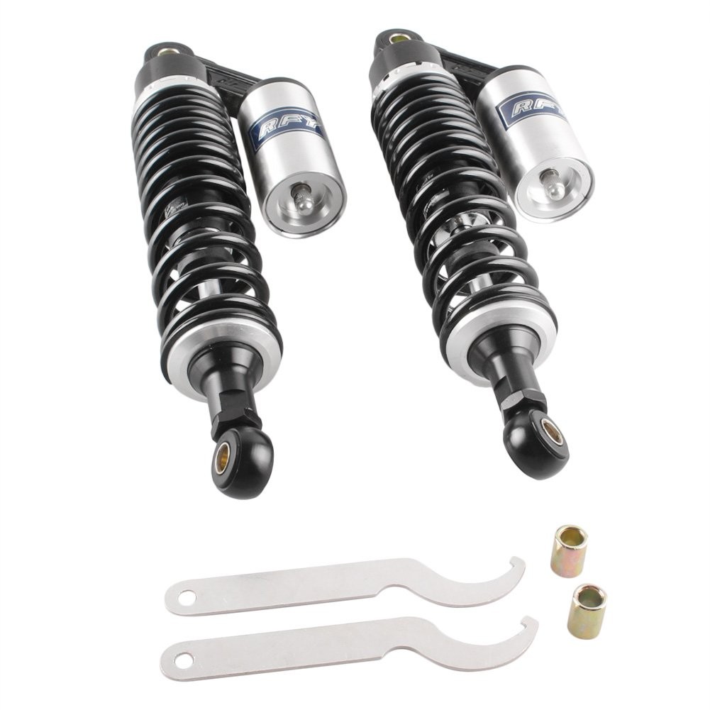 13.5′ 340mm Universal Motorcycle Rear Shock Absorbers Suspension Black Silver