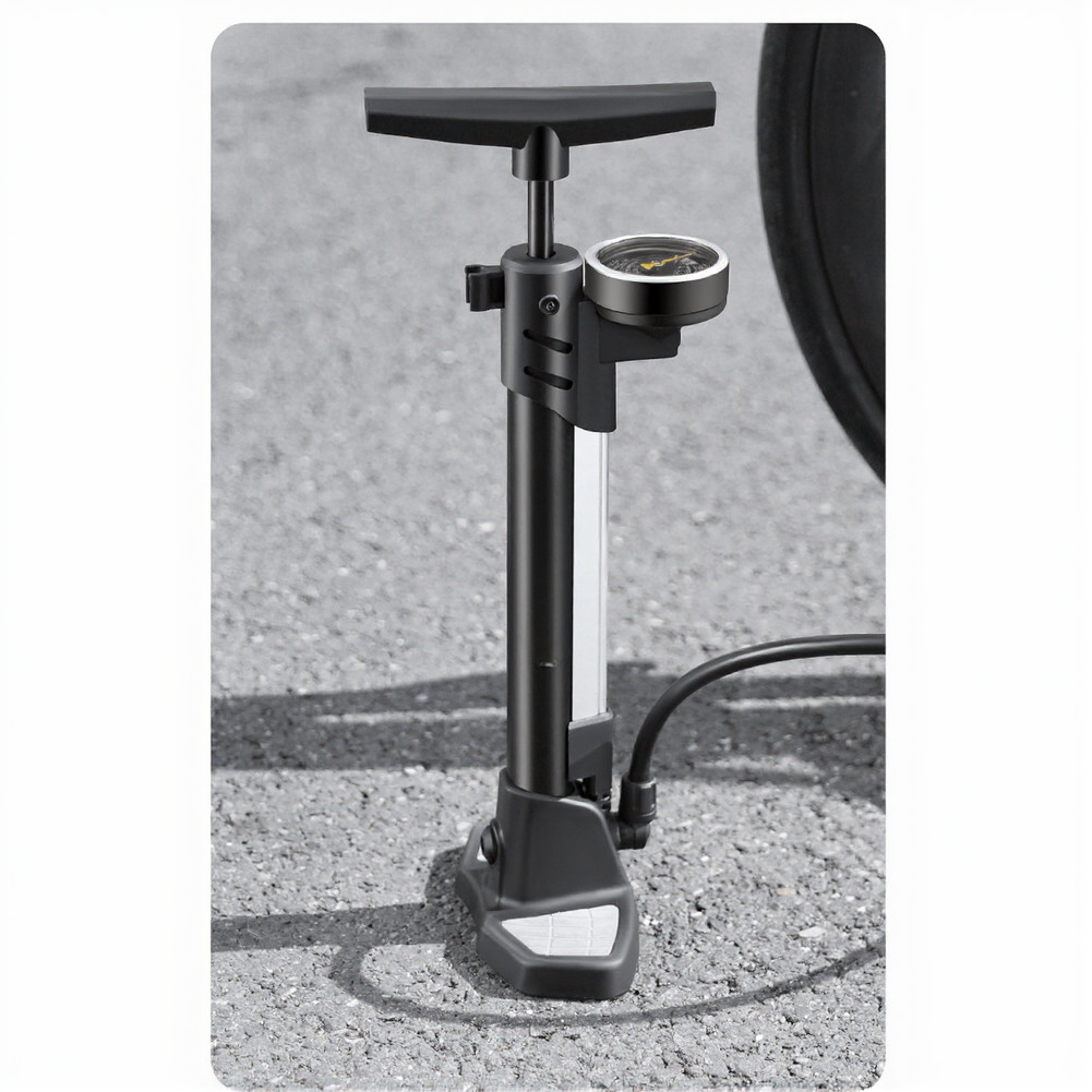 Vertical Mount Bicycle Pump with Extended 180 Degree Rotating Hose 160 PSI