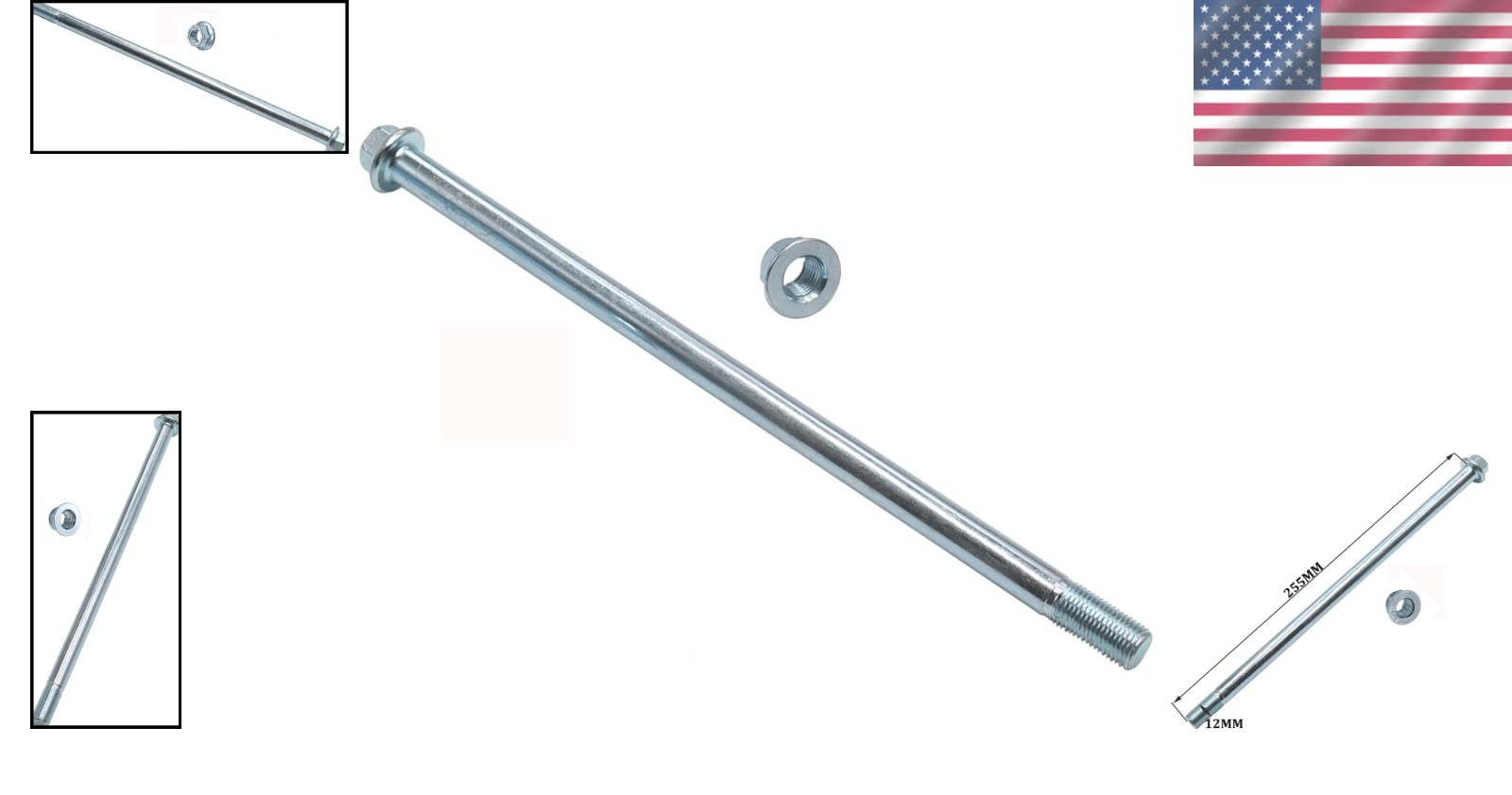 Lightweight Aluminum 12mm Rear Axle 255mm – Perfect for 50cc to 125cc Dirt Bikes
