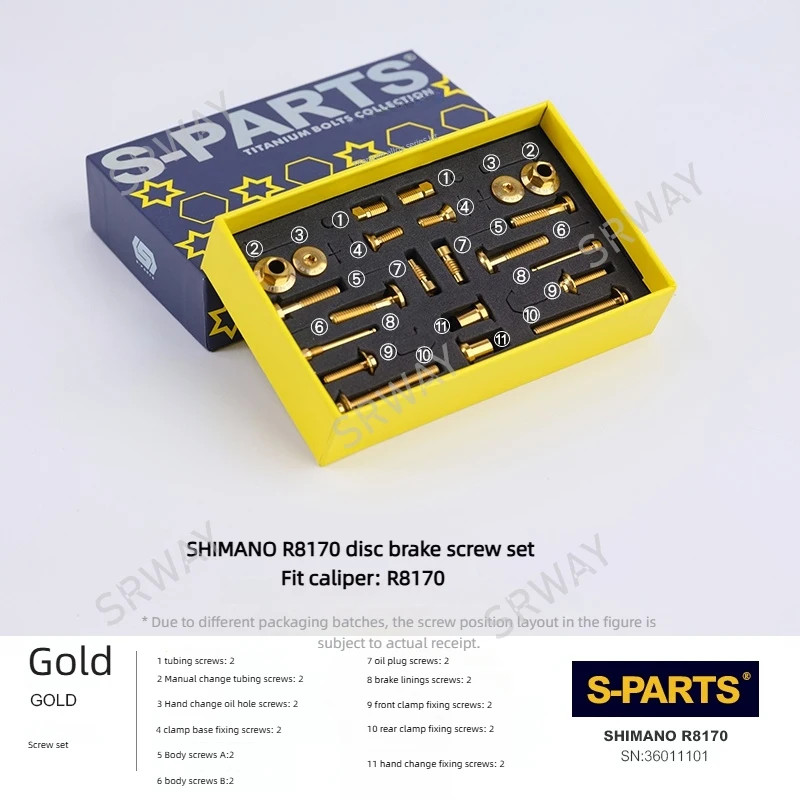 S-PARTS titanium alloy disc brake screws kit For R8170/7170 R9270 Road bicycle