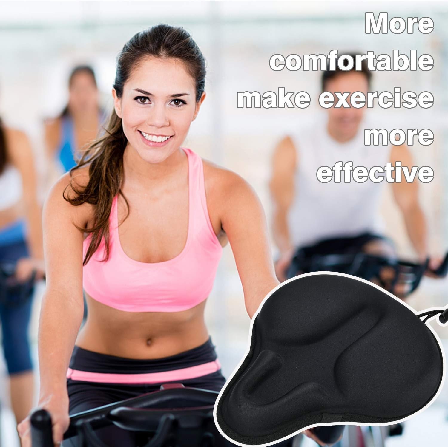 Comfort Bike Seat Cushion Soft Gel Extra Wide Big Bum Bicycle Saddle Pad Sporty