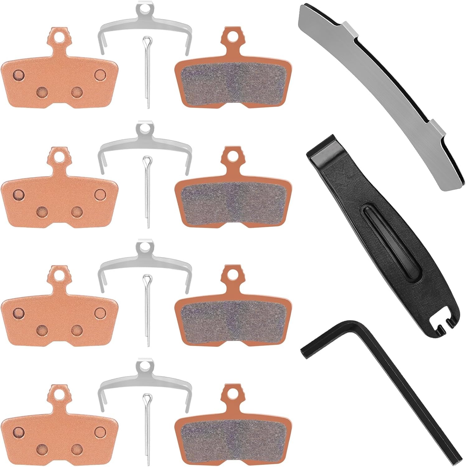 4 Piston Sintered Metal MTB Disc Brake Pads E-Bike Mountain Bike DH AM Tool Kits