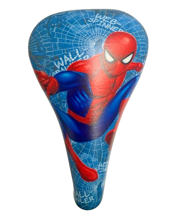 Spiderman Kids Bike Saddle with 25.4 Seatpost and Saddle Clamp