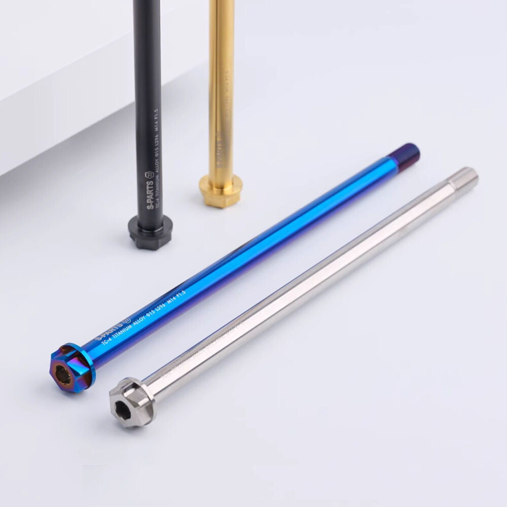TC4 Titanium Flange Rear Wheel Axle Bolt M14xL180/P1.5 For Motorcycle Electric