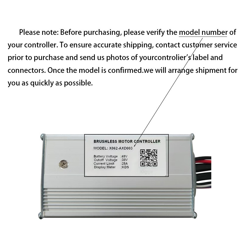 Brushless Motor Controller X062-AXD003 48V 25A Electric Bike Conversion Kit KDS