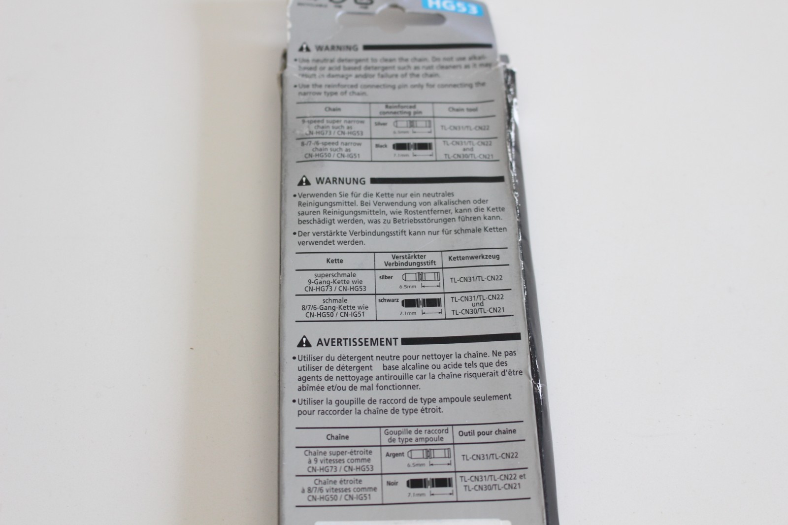 Shimano HG53 Hyperglide Bike Chain 116 L for 9 Speed NEW